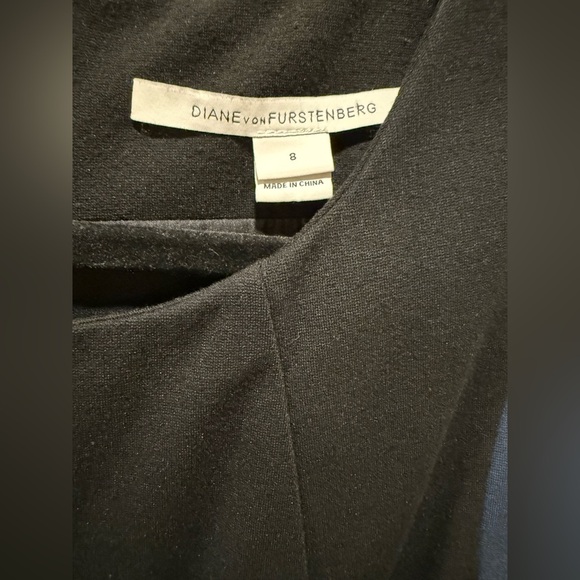 Diane Von Furstenberg Shanna Black/Blue Sheath Dress Office Career Classic, 8 - Picture 4 of 6